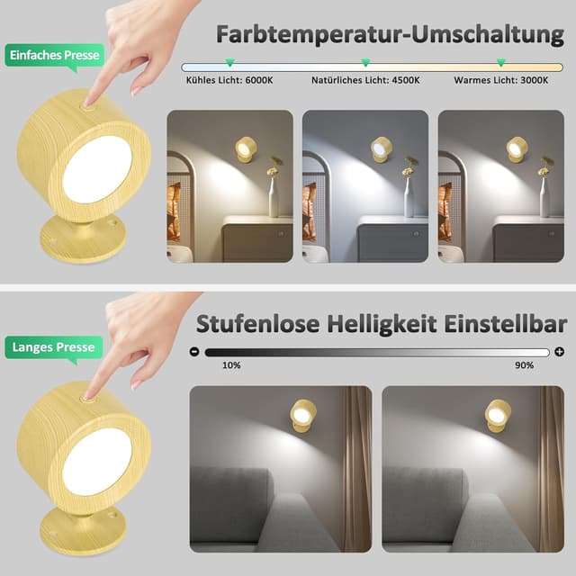 Thumbnail 2 de LED Wandleuchte Kabellos 3er Set