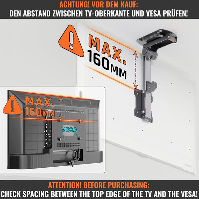 Thumbnail 3 de RICOO D0111 Support TV Plafond orientable 13-32