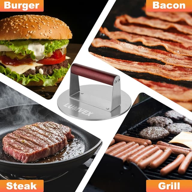 Thumbnail 5 de Smash Burger Profesional Acero Inoxidable 16cm 🍔 Prensa Barbacoa