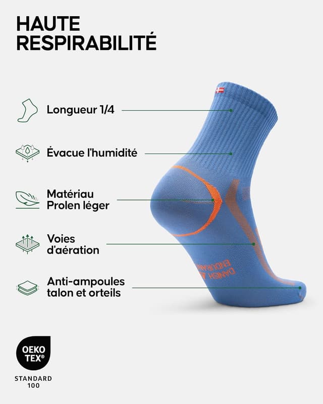 Detalle 2 de Danish Endurance Chaussettes sport Mi-Hautes