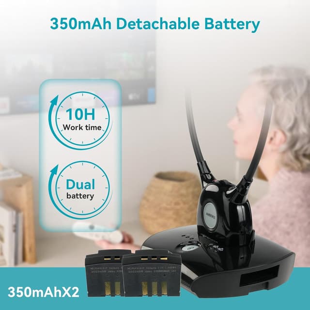 Detalle 2 de Retekess TA008 kabellose Funkkopfhörer für TV mit 2,4G Low-Latency, 30 m & einstellbarer Dämpfung