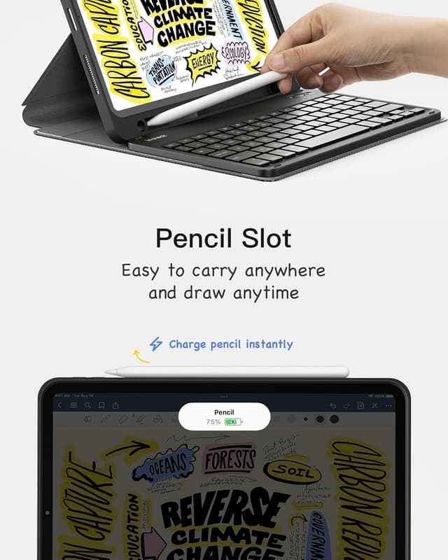 Detalle 2 de Inateck KB04002 detachable keyboard case for iPad 11"