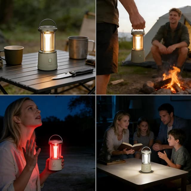Thumbnail 6 de Lepro Camping Lantern (1100 Lumens) – AA Battery Powered, Dimmable 5 Modes with Warm & Cool Light