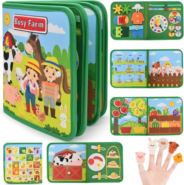 Detalle de Montessori Animal Farm Busy Board for 1 Year Olds