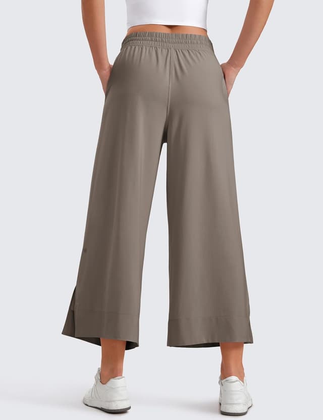 Detalle de CRZ YOGA pantaloni capri leggeri a gamba larga, vita alta e sciolti