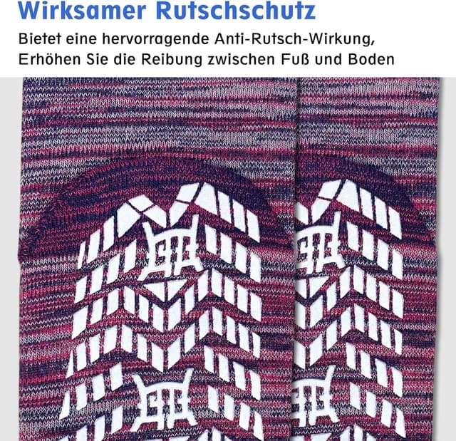 Detalle de PUTUO ABS Rutschfeste Socken für Herren (4 Paar) mit Noppen – Stopper-/Stoppersocken aus Baumwolle