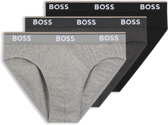 Detalle de Hugo Boss Herren-Slips aus Baumwolle (3er-Pack) – Modell 50475273