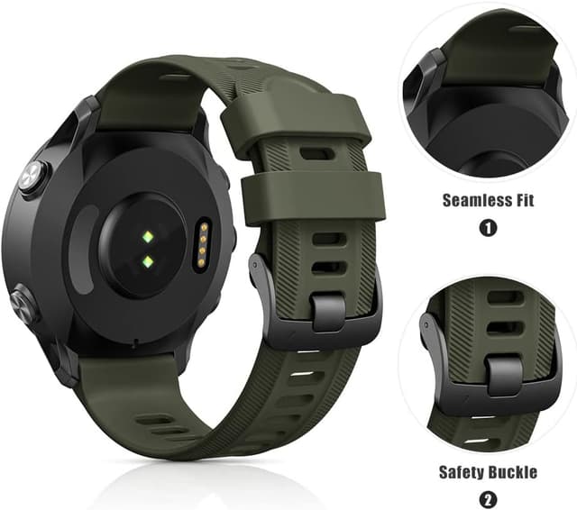 Detalle de Bracelet silicone ANBEST à dégagement rapide 22 mm compatible Forerunner 955/945/935, Fenix 7/6/5, EPIX 2 et Approach S62