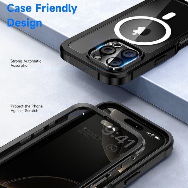 Thumbnail 4 de seacosmo Magnetic iPhone 16 Pro Max Case with MagSafe privacy screen protector (Black)