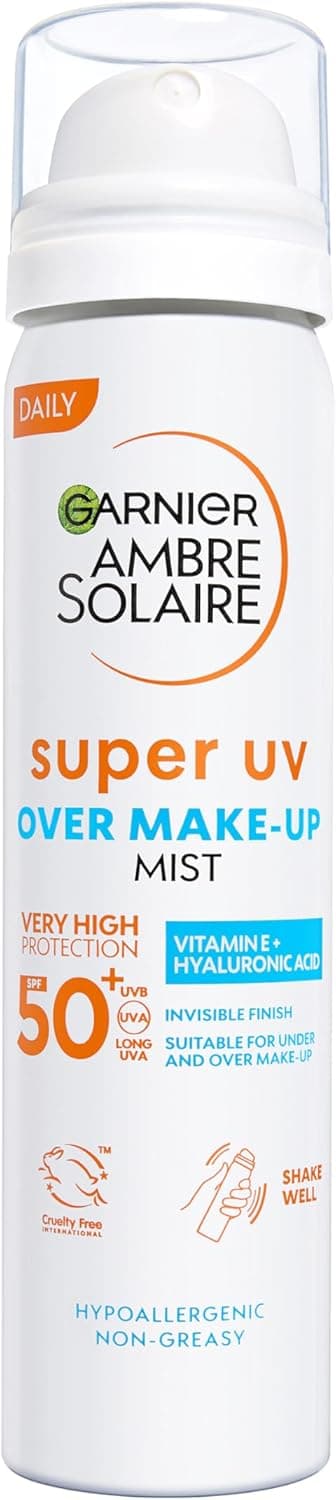 Detalle de Garnier Spray Fissante Make Up con Protezione Solare SPF50+ Ambre Solaire, 75 ml