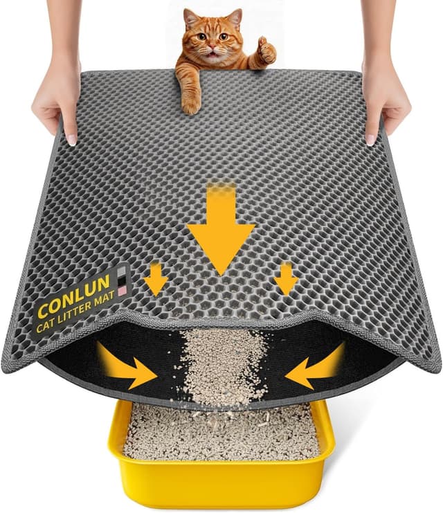 Detalle de Conlun Cat Litter Mat 58x42 cm honeycomb mat 🐾