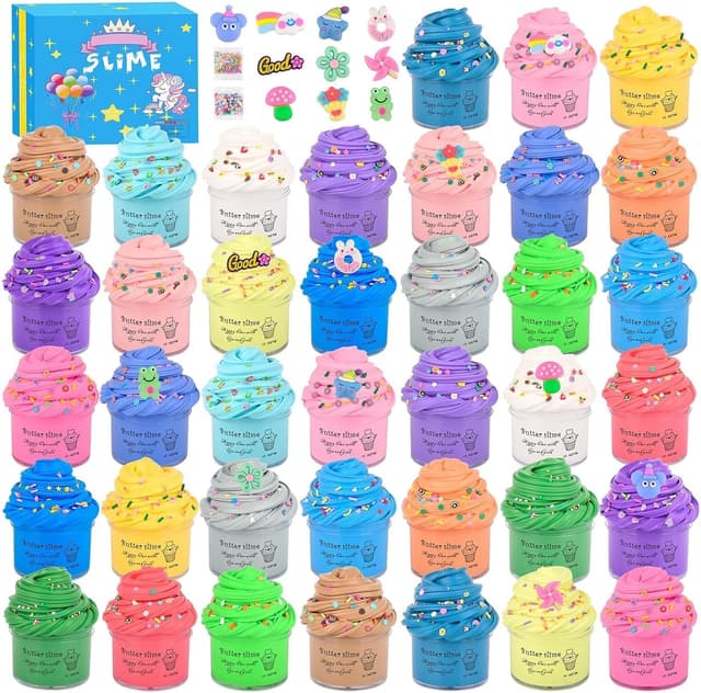 Detalle de Butter Fluffy Slime Kit 38 pack for kids