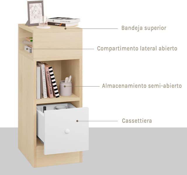 Thumbnail 5 de EUGAD 2X Mesitas de Noche Modernas de Madera 🌙