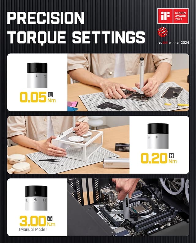 Detalle de Fanttik E1 Max 3.7V Electric Screwdriver (50 Magnetic Bits) mini precision repair tool kit