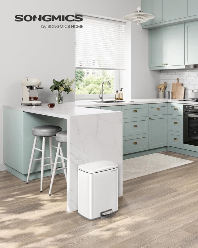 Detalle 2 de SONGMICS Cestino da Cucina LTB543W01, pattumiera da 20 L con coperchio a chiusura morbida