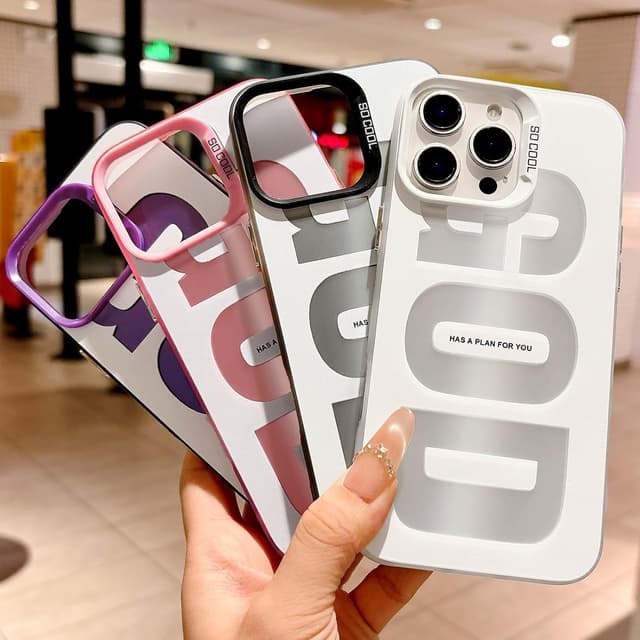 Detalle de HYUEKOKO “God Has a Plan for You” Case for iPhone 12 Pro Max (Pink) — Soft TPU Slim Shockproof Cover