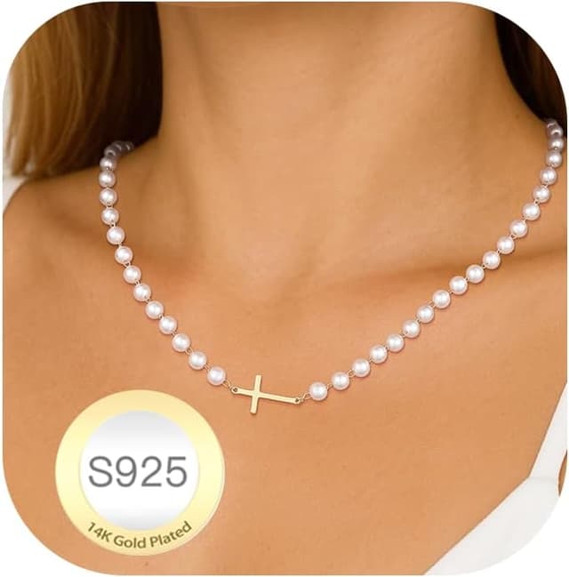 Detalle 1 de Kreuzkette 925 Silber Damen 18+2