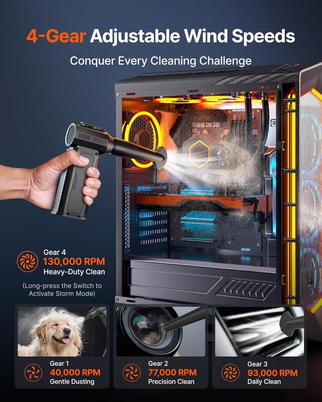 Thumbnail 3 de ZOAIVR Compressed Air Duster 130,000RPM