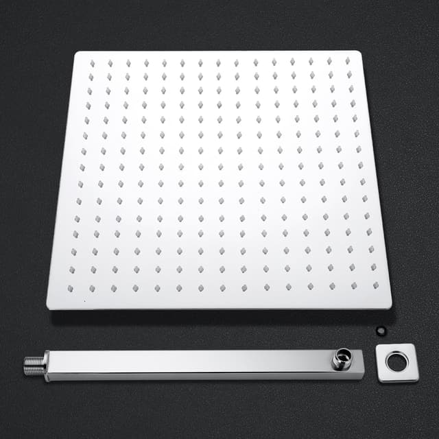 Detalle de JOHO pommeau de douche pluie 40×40 cm avec bras 37 cm en acier inox SUS304