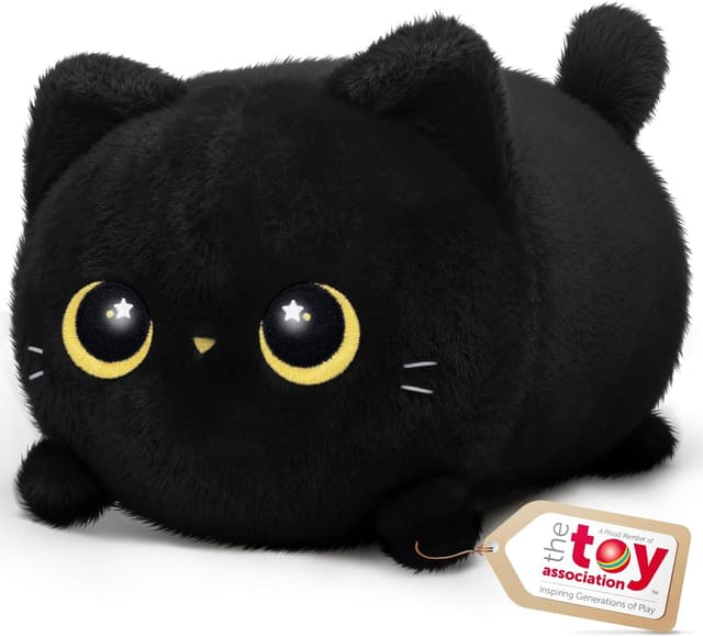 Detalle de Mewaii Black Cat Plush (8 inch) – soft kitten cuddle pillow toy