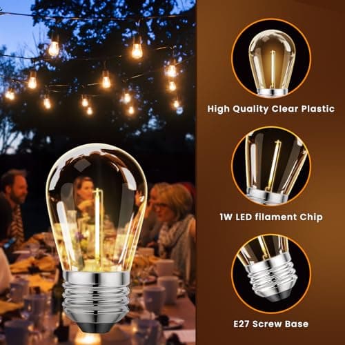 Detalle de Svater E27 Bombillas LED S14 Vintage Edison 1W 💡 15 Unidades