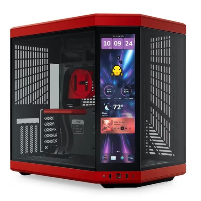Imagen de Hyte Y70 Touch Infinite Mid Tower roja con pantalla doble en OfertitasTOP