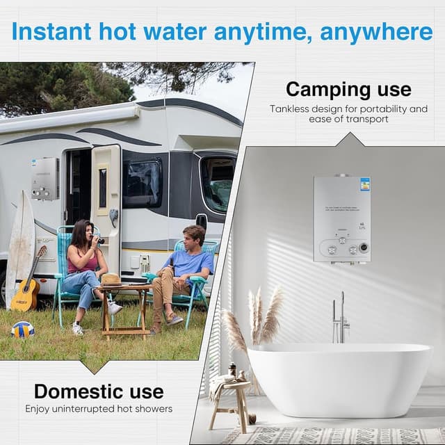 Thumbnail 4 de PEIXU Calentador de Agua 8L LPG 16KW Portátil