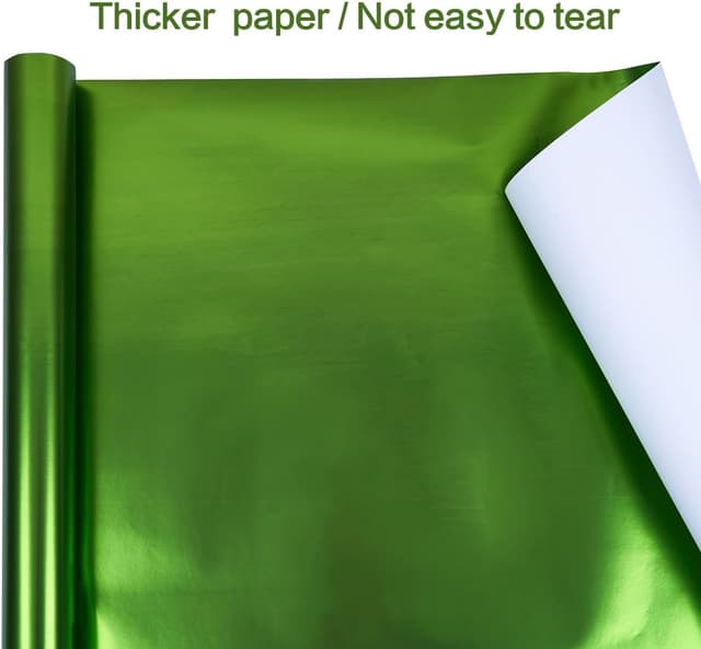 Detalle de HJYODY Green Matte Gift Wrapping Paper Roll 43cm x 12m (pearly solid colour)