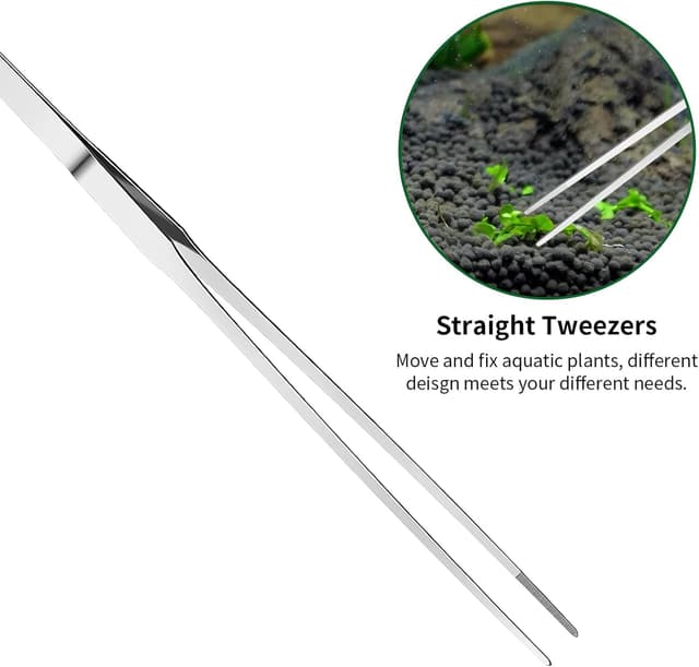 Detalle 2 de Houbobo 4PCS Aquascape Tools Aquarium Kit (stainless steel) for plant trimming, algae scraping and substrate tidying