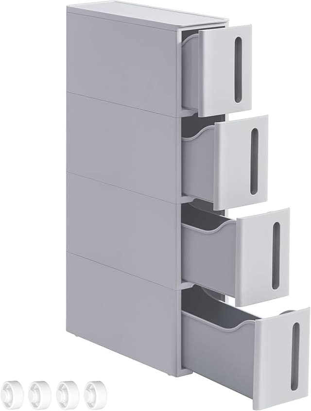 Imagen de SONGMICS Carrito Estrecho con 4 Cajones y Ruedas 🏡 en OfertitasTOP