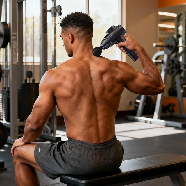 Detalle de Massagepistole mit 10 Massageköpfen und 7 Geschwindigkeiten (bis 3.300 U/min)