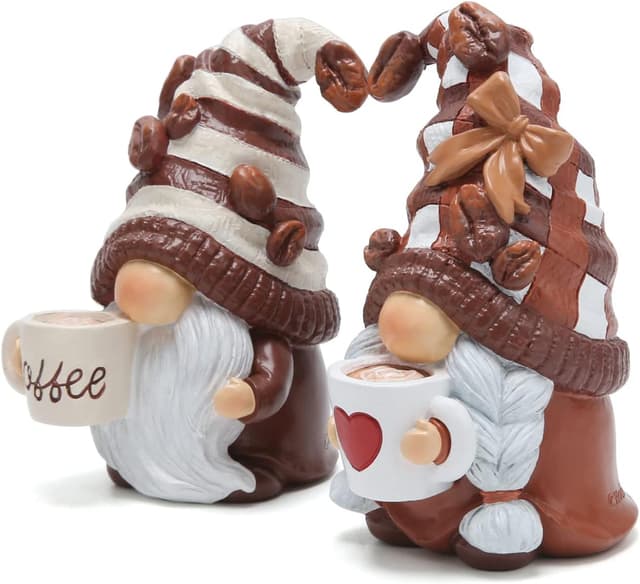 Thumbnail 6 de ZAWUU Coffee Gonk Gnomes Figurines (2-Pack) resin Swedish Tomte décor for coffee corners