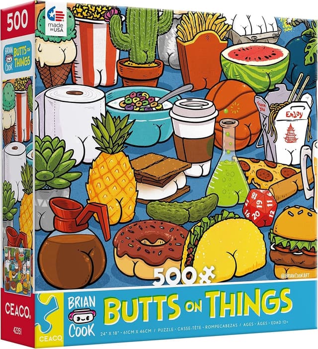 Detalle de Ceaco Brian Cook Butts on Things 500-Piece Jigsaw Puzzle (24 x 18 in)