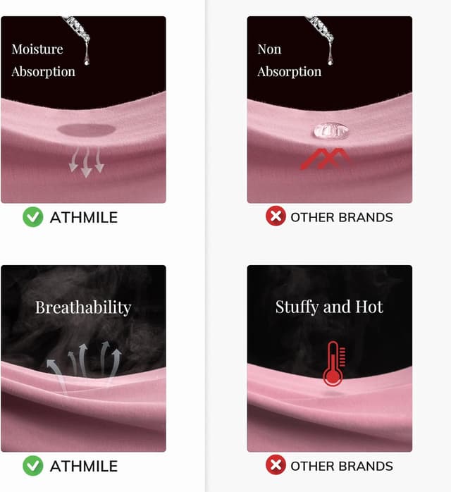 Detalle de ATHMILE Women’s Oversized T-Shirts (Casual Tee for Gym, Workouts & Summer Outfits)