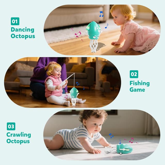 Detalle 2 de Hirger Dancing Octopus Crawling Toy 🐙