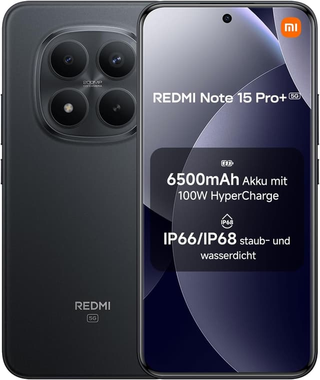 Detalle de Xiaomi Redmi Note 15 Pro+ 5G (8+256 GB) – 6,83" AMOLED, 6.500-mAh-Akku, IP66/IP68, 200-MP-Kamera