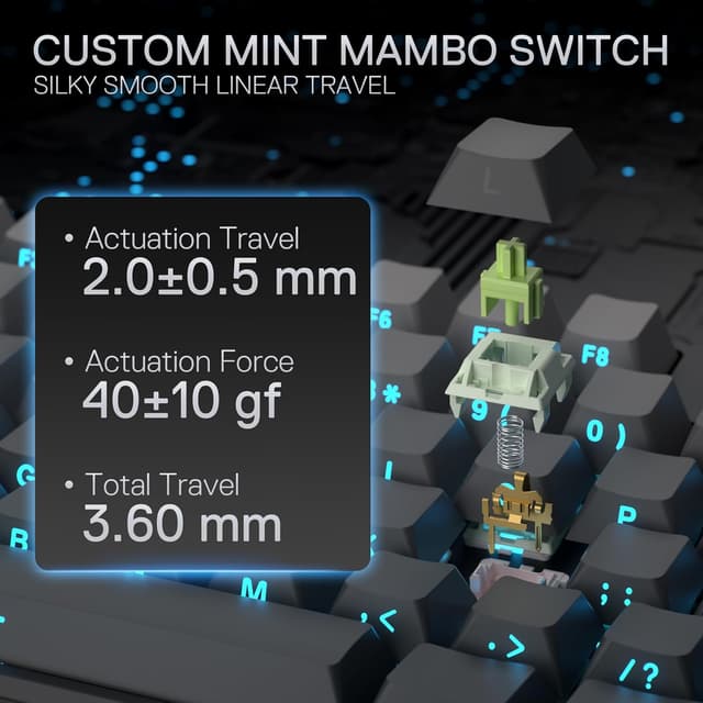 Detalle de Redragon K707 PRO GB 80% Wireless Gasket RGB Mechanical Keyboard (Hot-swap, Tri-mode)