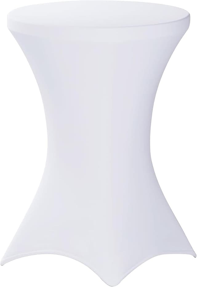 Detalle de SUKAIKEQA dehnbare elastische Tischdecke für runde Tische (70 × 75 cm, weiß)