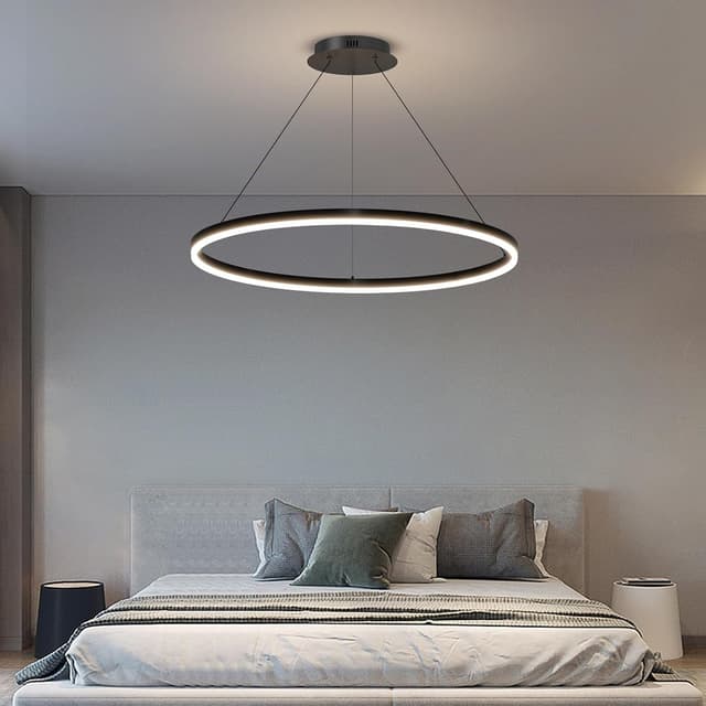 Thumbnail 6 de Mikeru 40 cm runde LED-Pendelleuchte mit höhenverstellbarem Drahtseil, 10–100% dimmbar und per Fernbedienung steuerbar