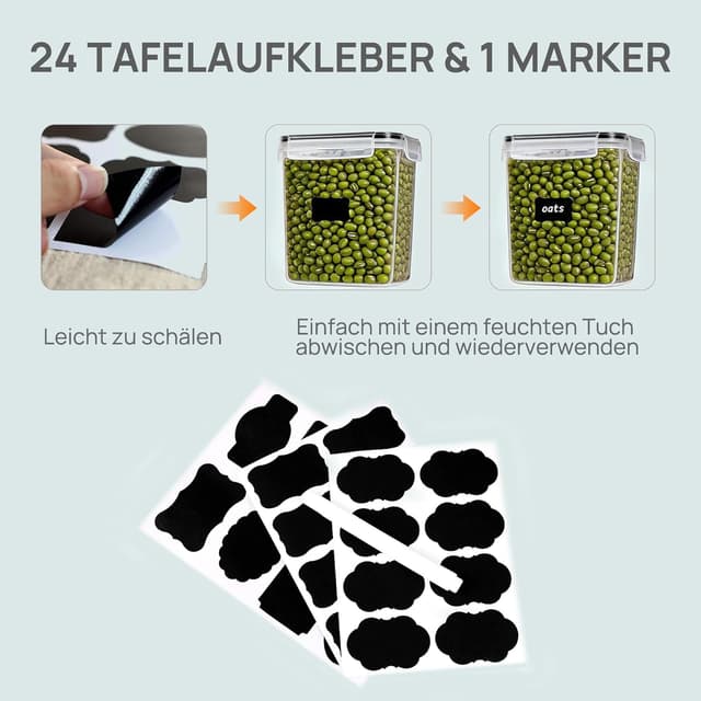 Detalle 1 de Vtopmart 1,6 L Vorratsdosen Set 🥣