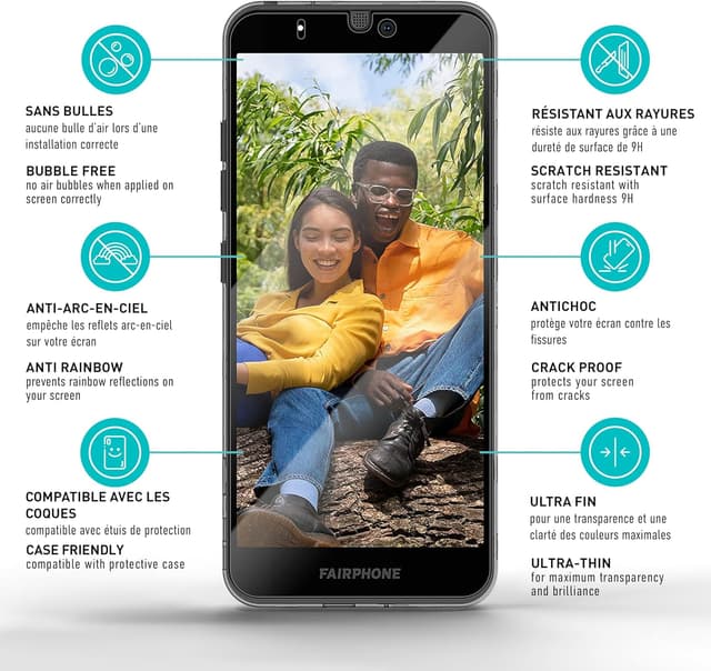 Detalle de Smartect Verre Trempé pour Fairphone 3 / 3+ (lot de 3) — 9H, anti-rayures, sans bulles