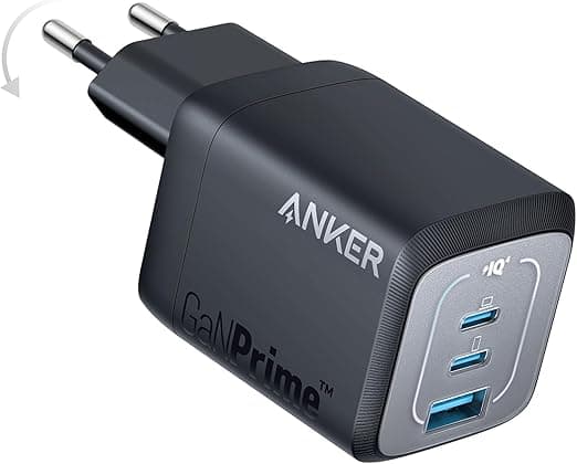 Detalle de Anker Prime GAN 67W: Cargador Rápido Compacto y Plegable ⚡