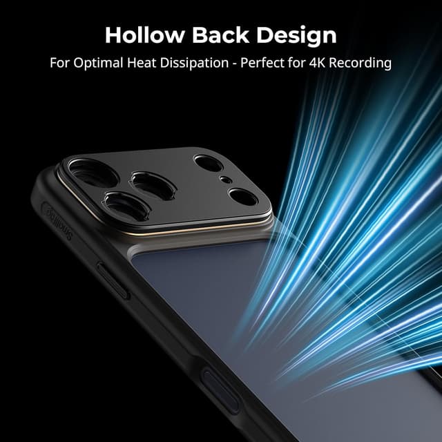 Detalle 2 de SMALLRIG Coque FilMov pour iPhone 17 Pro Max (5793) avec plaque arrière pour objectif et adaptateur filtre 67 mm – noir