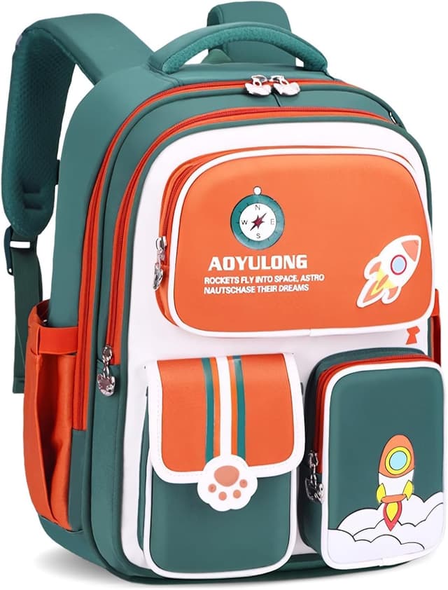 Detalle de Amythe zaino scuola ergonomico bambino 6-12 anni impermeabile 26L, verde