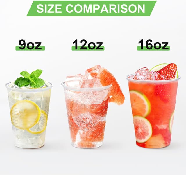 Detalle 2 de Lamosi 12 oz Clear Plastic Cups 300-Pack 🥤