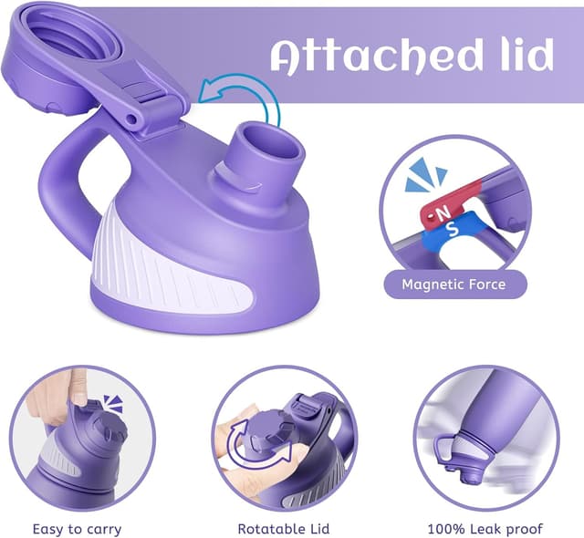 Detalle 2 de Fjbottle stainless steel insulated water bottle (BPA free) with magnetic lid — 600ml to 1.5L