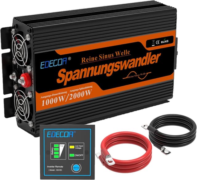 Detalle de EDECOA Inversor 12V a 220V 1000W