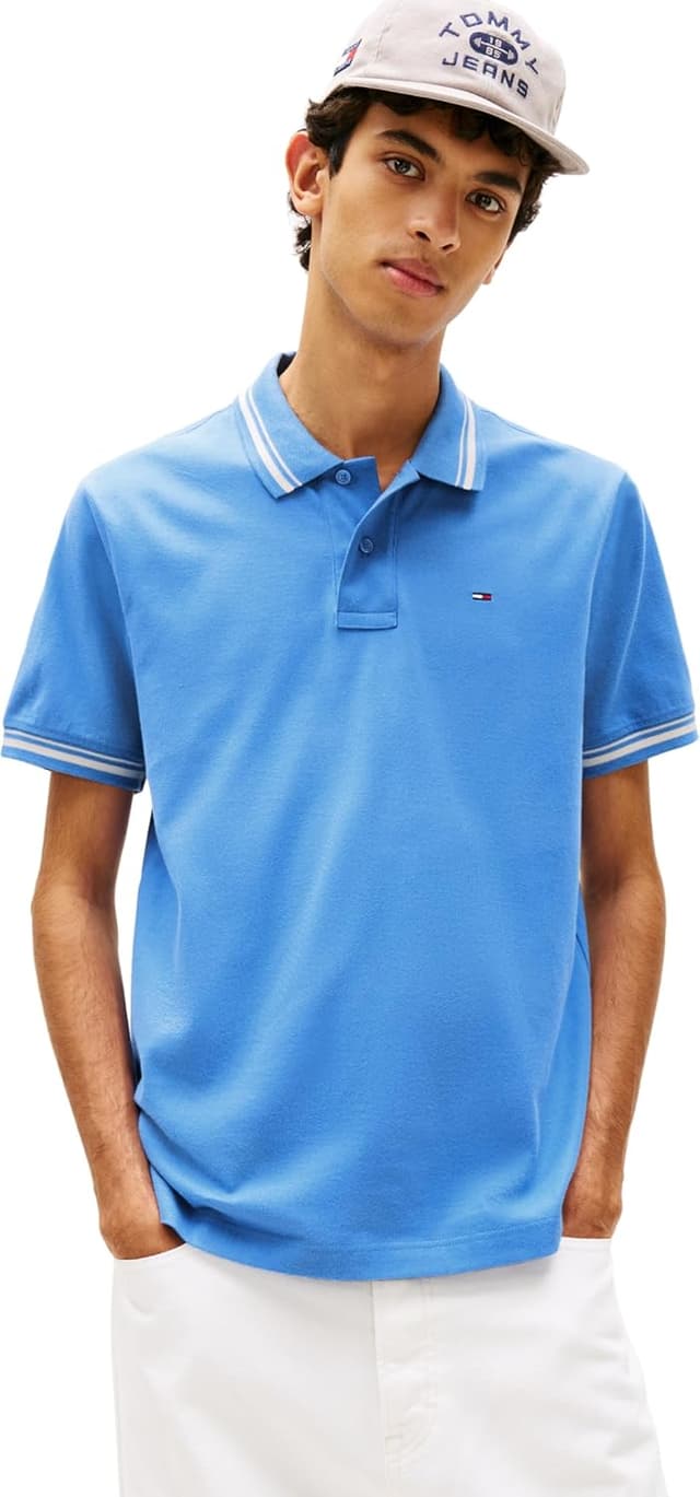 Detalle 2 de Tommy Jeans Tjm Reg Tipped Polo Ext DM0DM22700 uomo (confezione da 1)