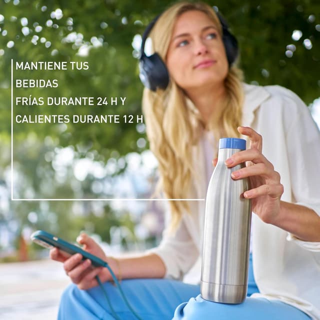 Detalle 1 de Tefal Bludrop ECO Botella de Acero Reutilizable y Hermética 🥤