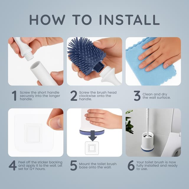 Thumbnail 6 de CUQOO Silicone Toilet Brush and Holder Set